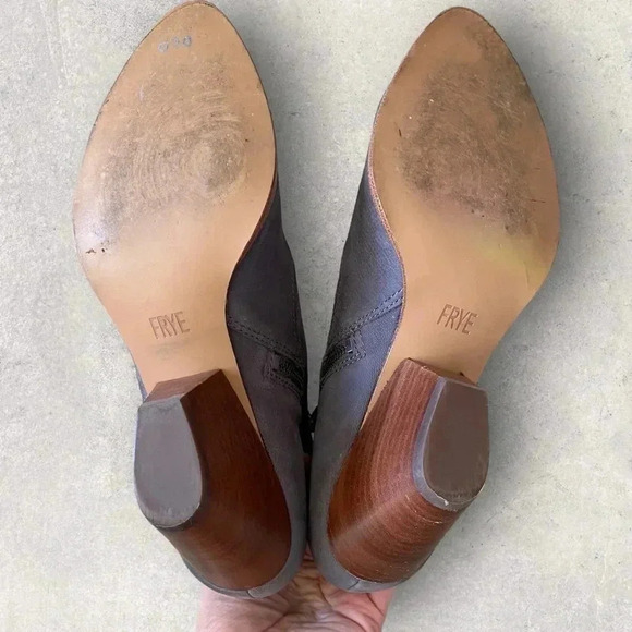 Frye Womens Reina Jea Western Ankle Boots Nubuck Leather Gray Zip Up Size 9.5 - Picture 9 of 13